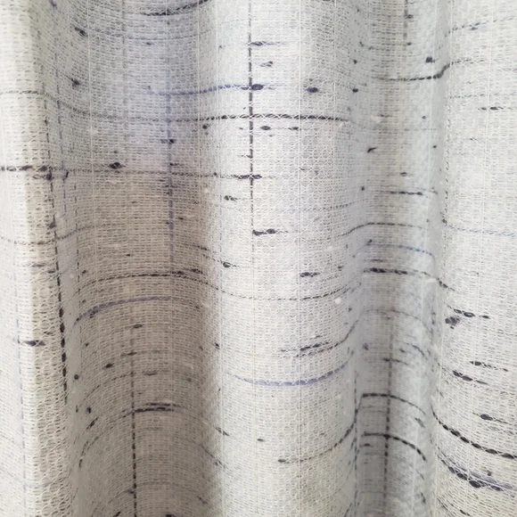 Sears Drapes 48W x 62L Tweed Print Pinch Pleat Curtains Blue VTG 50s 60s NEW